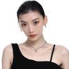 Women's Pink Heart Four-Pointed Star Necklace - Niche Design, Clavicle Chain, Sweet & Cool Pendant Accessory