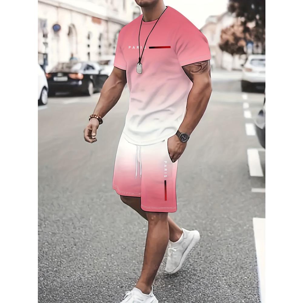 Men's Short-sleeved Shorts Casual Suit Fashionable Simple Sports Suit Comfortable Breathable Unisex Sports Clothing