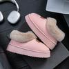 Heel cotton slippers, piled and thickened indoor home warmth in winter, plush cotton shoes