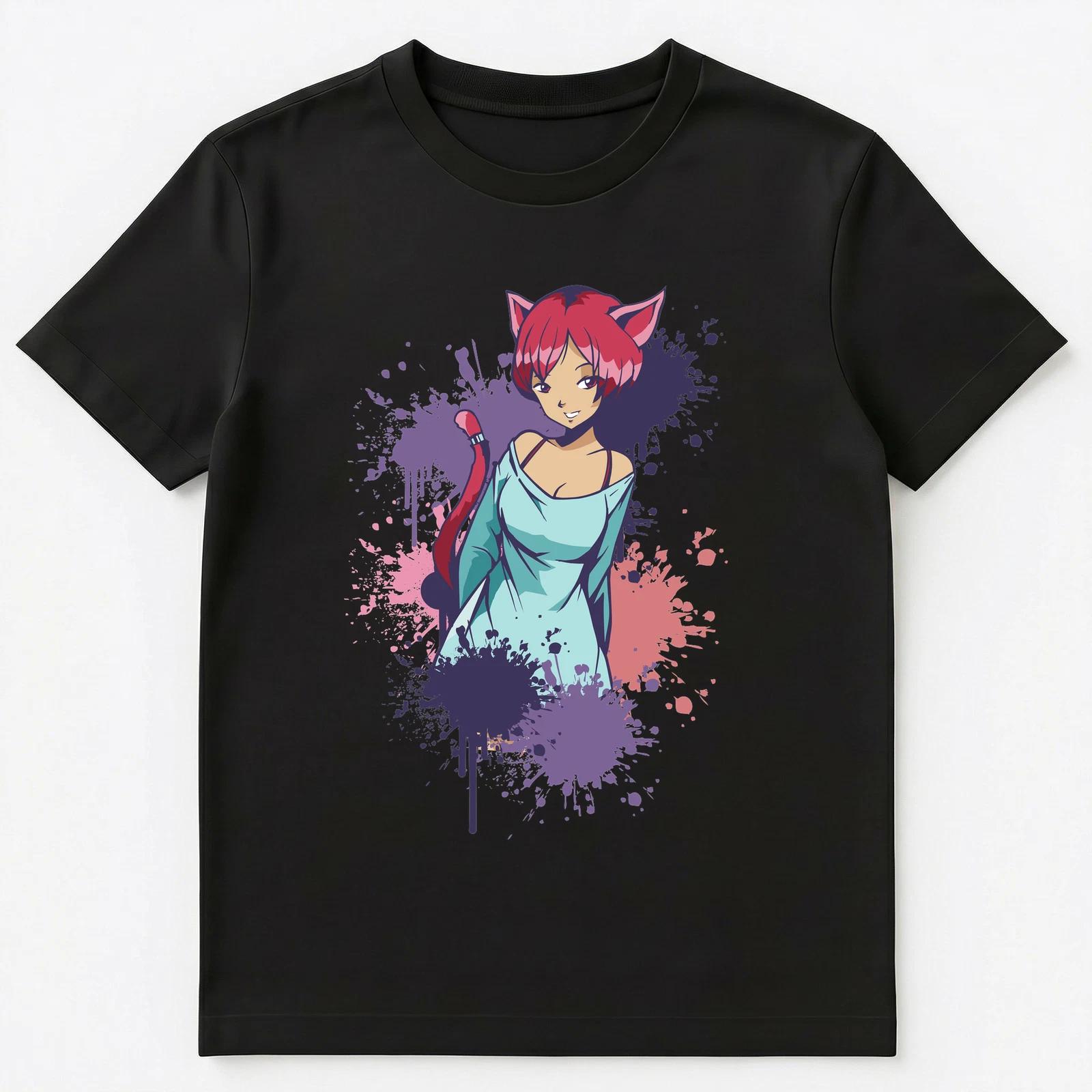 Cute Anime Style Watercolor Girl Unisex T-Shirt S