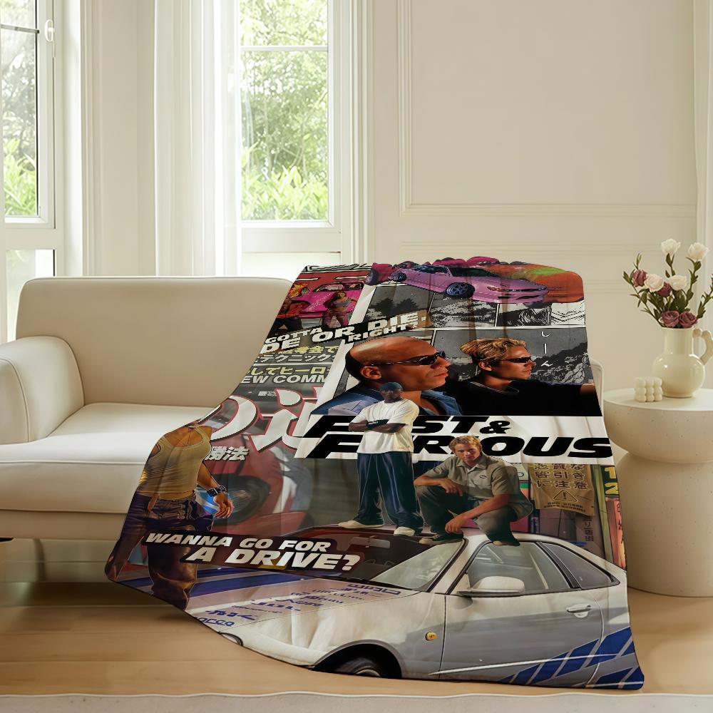 Adventure movie F-Fast F-Furious Blanket For Sofa Office Bed Plane Travel Sleep Read Relax Camping Soft And Warm