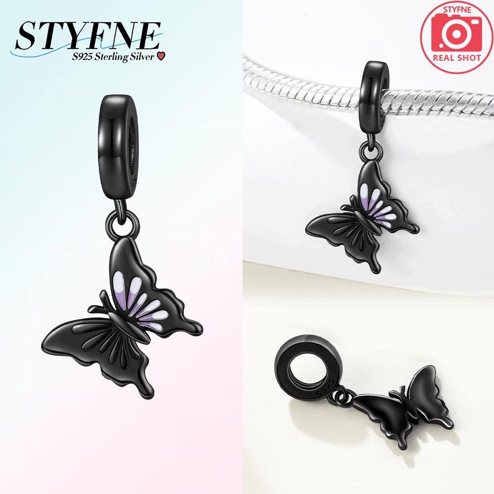 

S925 Silver Heart-shaped Charms Dove Blue Butterfly Firefly Dragonfly Love Bird Beads Pendants Fit Bracelet Jewelry Gift Making