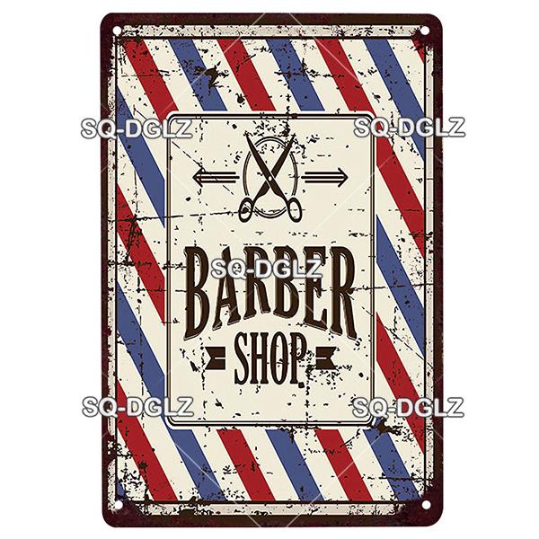 Vintage Metal Tin Sign Retro Barber Shop Wall Decor Aluminum Shaving Haircut Poster Plaque