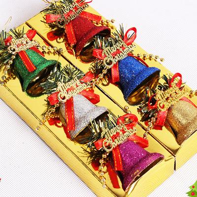 12pcs Colorful Plastic Christmas Tree Bells Naments Hanging Decor Eco Friendly Festive Atmosphere Gifts