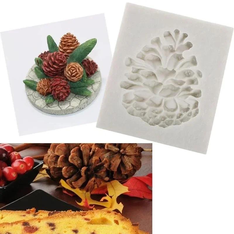 Christmas Creative Shape Silicone Molds Fondant Cake Pineapple Pine Tower Decor Lines Baked Chocolate Molds Accessories Tools