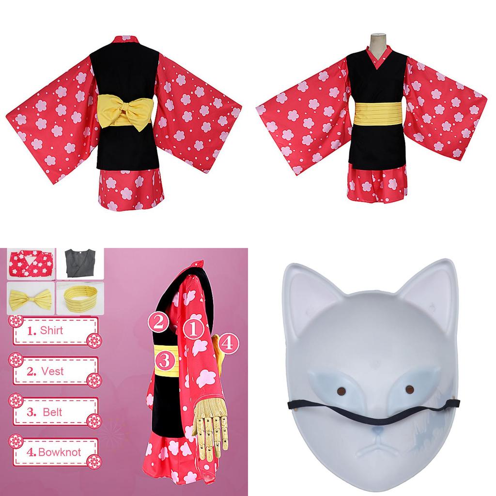 Slayer Demon Kimetsu No Yaiba Makomo Cosplay Costume Women Kimono Suit Robes