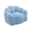 Lotus-shaped beanbag sofa for adults, short-pile fabric. No assembly, easy to move, suitable for living room, bedroom, other environments Blue