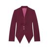 Womens Single-Breasted V-Neck Long Sleeve Blouse Pleated Chest Mid-Length Casual Blazer 2026 Fall