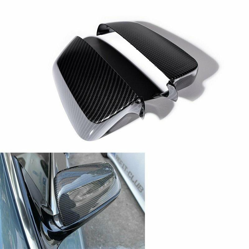 1 Par de Capas de Espelho Retrovisor Lateral de Porta em Fibra de Carbono ABS para BMW E60 E61 F10 F11 F06 F12 F13 F01 F02 Preto Brilhante