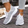 Mode Frühling Herbst Dicke Sohle Sneaker Damen 2025 Neu Weiche Sohle Atmungsaktive Freizeitschuhe Frau Komfort Rutschfest Strick Sportsneaker 42