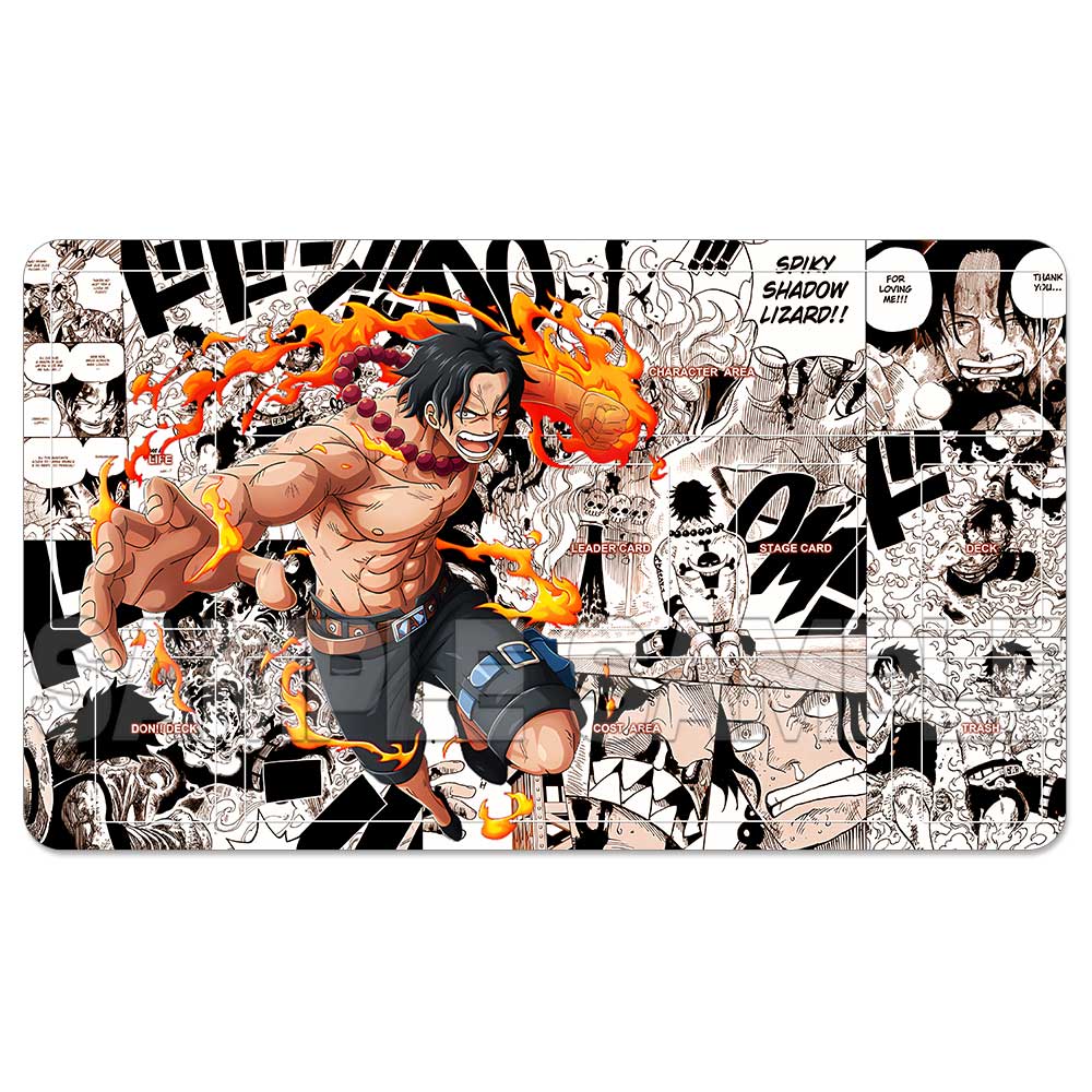 OPCG One Piece Playmat Luffy Law Zoro Ace Perona Trading Card Game Mat Dedicated Card Play Against Table Mat