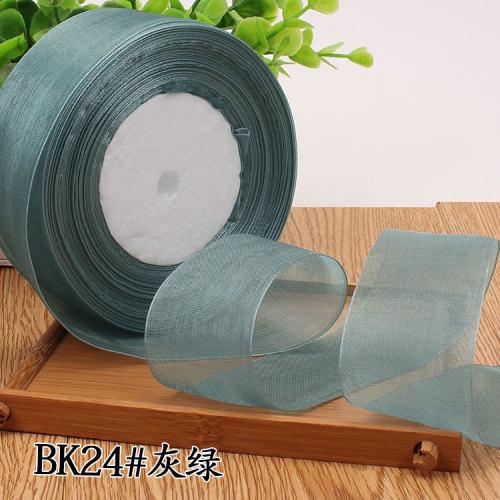 50yards/roll 12/15/20/25/40mm Organza Ribbon Wholesale Gift Wrapping Decoration Christmas Silk Ribbons Lace Fabric DIY Crafts