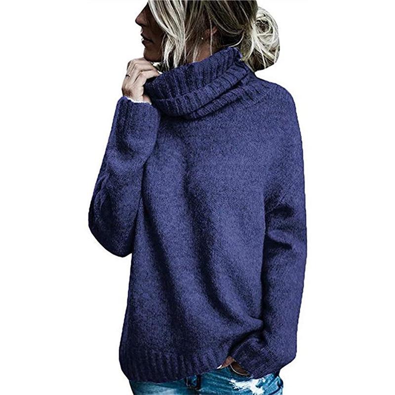 Exclusive Women s High Neck Core-Spun Yarn Knitted Sweater Large