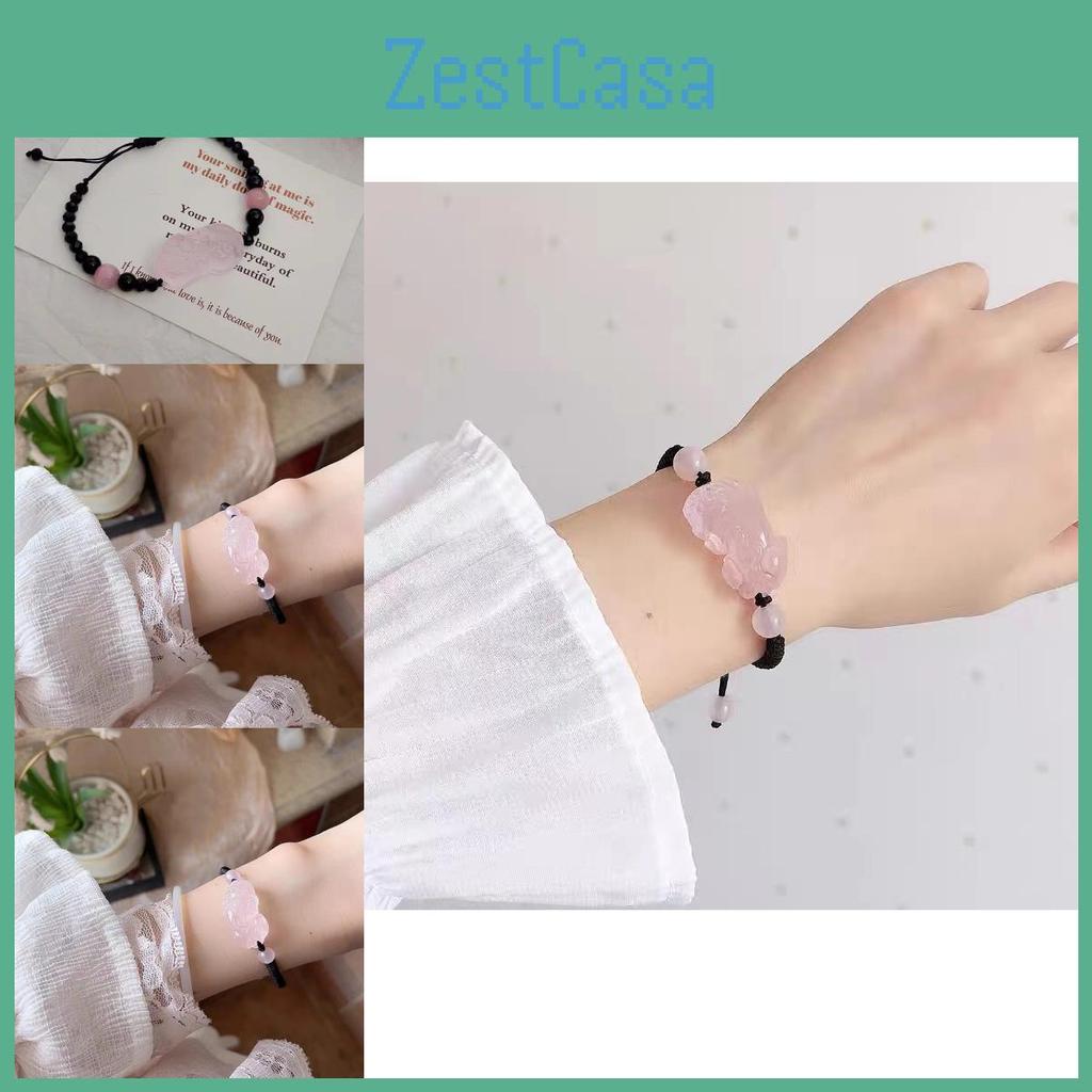 Bohemian Quartz Rose Pixiu Bracelet Handmade Resin For Friendship Luck And