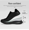 Men's Black Invisible Height-Increasing Sports Shoes - 8cm Taller, Breathable, Thick Sole, Versatile Spring Dad Sneakers