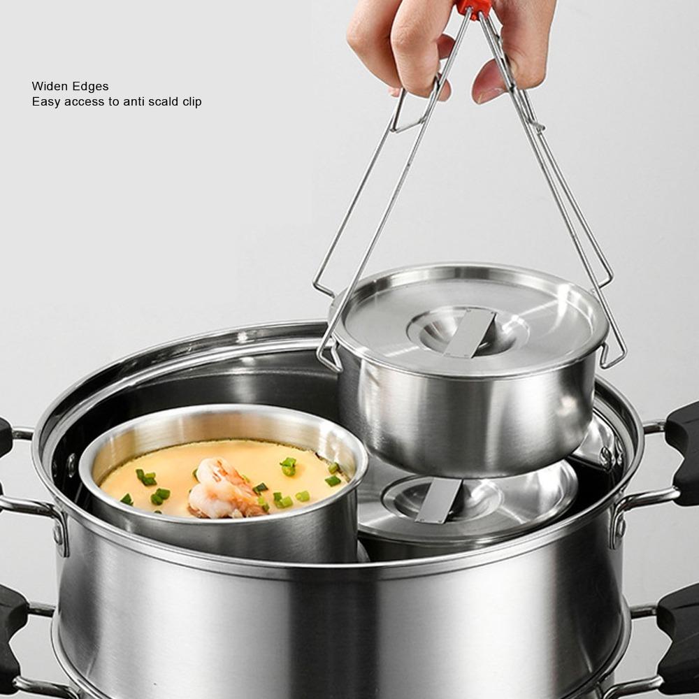 Round Deep Bowl Steaming Bowl Rustless Steel Food Container Metal Bowl Egg Custard Making