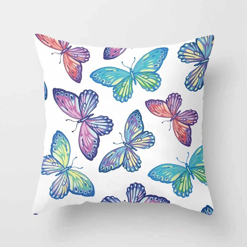 Flower Butterfly Decorative Pillowcase Living Room Office Home Pillowcase Car Ornaments