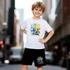 Boys 2 Piece  Digital"SIX SEVEN"print Outfit, Short Sleeve T-Shirt and Shorts Set for Kids Age 5-14, Black and White Sporty Casual Summer Clothes