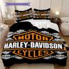 HarleyDavidson Legacy Bold Iconic Bedding(1 * Duvet Cover + 2 * Pillowcase, Without Core) Bedding Set Soft and Comfortable Christmas Birthday Gift
