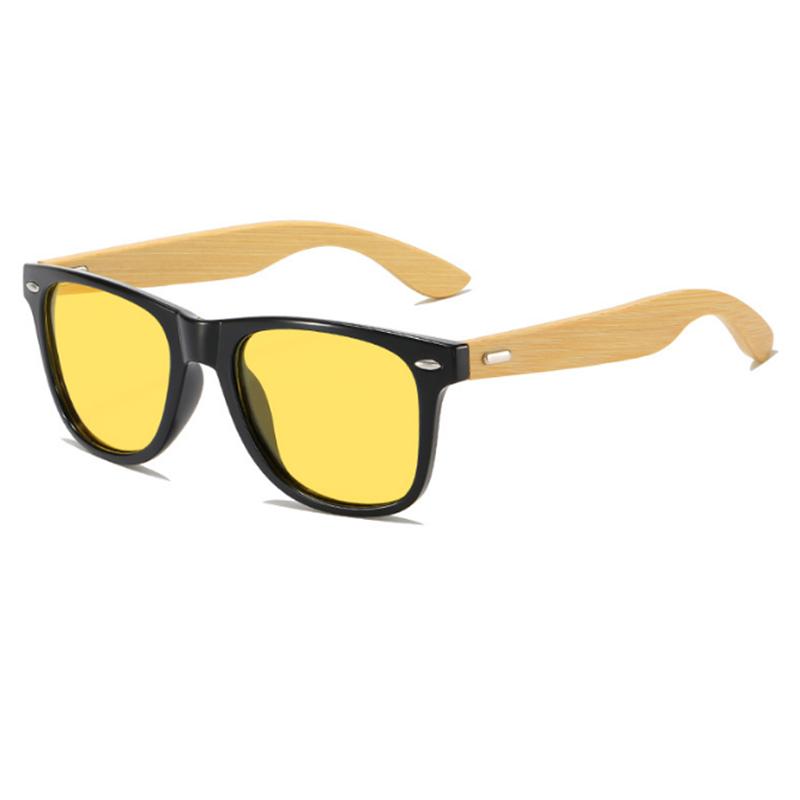 Retra Square Bamboo Legs Frame Glasses Ultra Light Myopia Nerd Spectacles Degree 0 -0.5 -1.0 -2.0 -3.0 -4.0 To -6.0