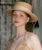 Tatiana Lunel Ribbon Band Natural Raffia Boater Hat Ht8195 Ivory
