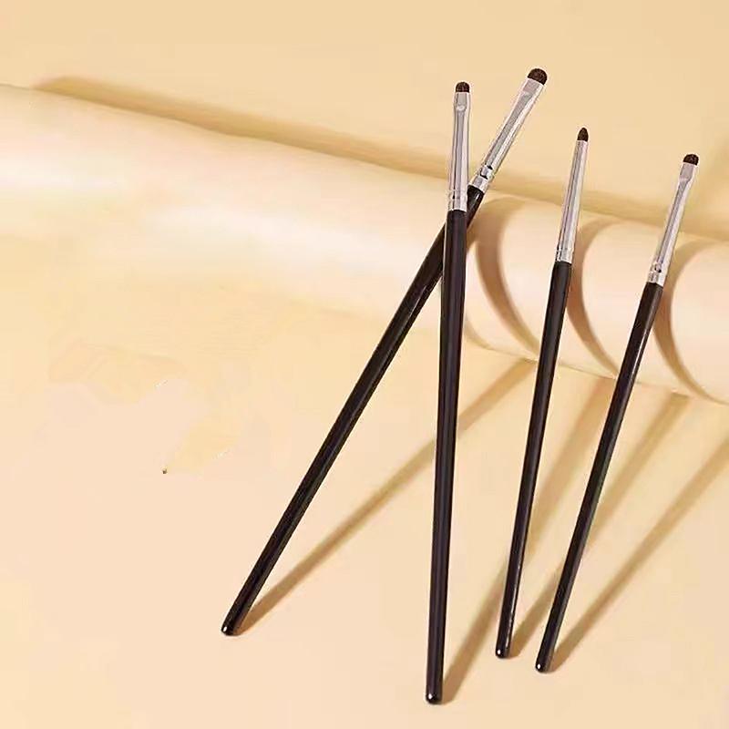 4/6Pcs Eye Detail Brushes Set Horse Hair Eyeshadow Brushes Undereye Smudge Brushes Soft Eyeliner Brush Perfect Eye Makeup Tools