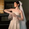 Stylish Flared Arm Sleeves Sheer Gloves for Bride Wedding Ceremony Elegant Arm Covers For Evening Event Formal Occasion