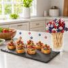 100 Bucăți Scobitori de Bambus, Scobitori Cocktail Stea Roșu Albastru, 12 cm Frigărui pentru Aperitive pentru Burgeri Sandwich-uri Charcuterie Gustări Fructe, Patriotice
