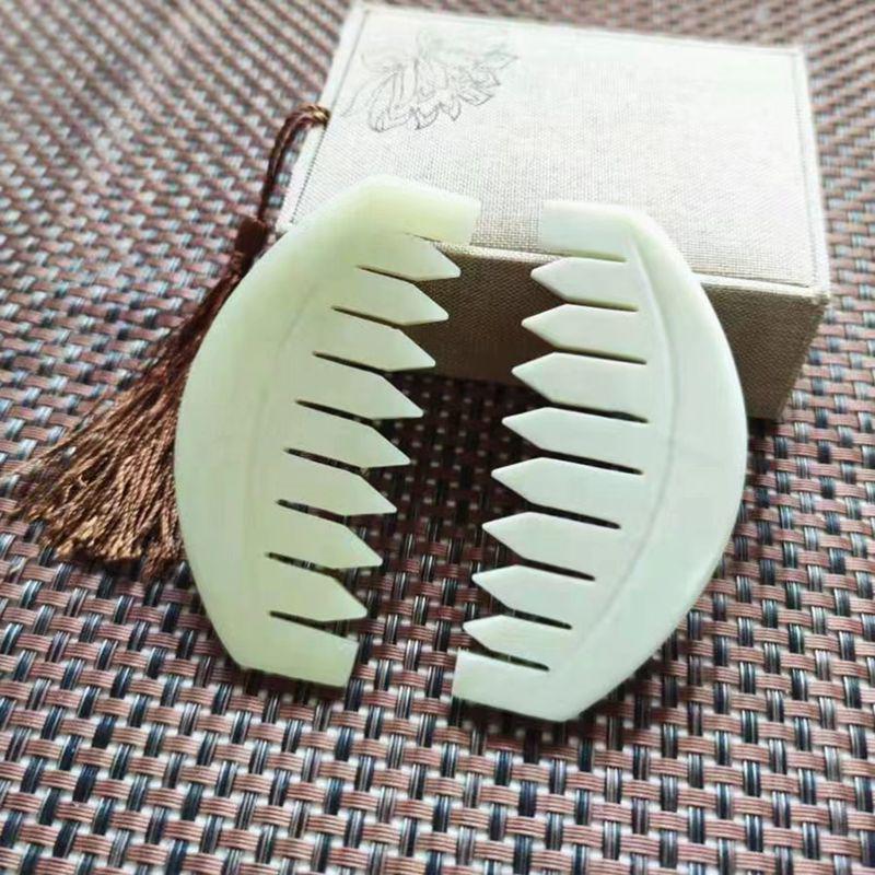 Natural Xiuyan Jade Massage Comb, Medium Size.