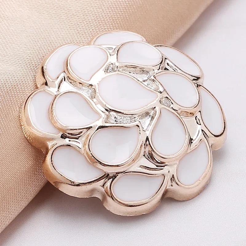 10 Pieces Fashionable Shank Buttons 18mm Beautiful Plastic Plating Gold Color Shank Buttons Woman Garment Accessories