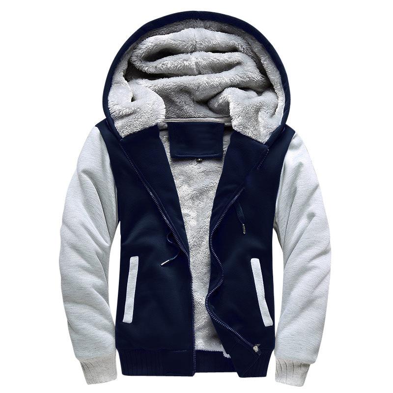 Cardigan Street Hoodie Sweater Fleece Thickened Hooded Jacket Men's Long Sleeve Men's Padded Jacket