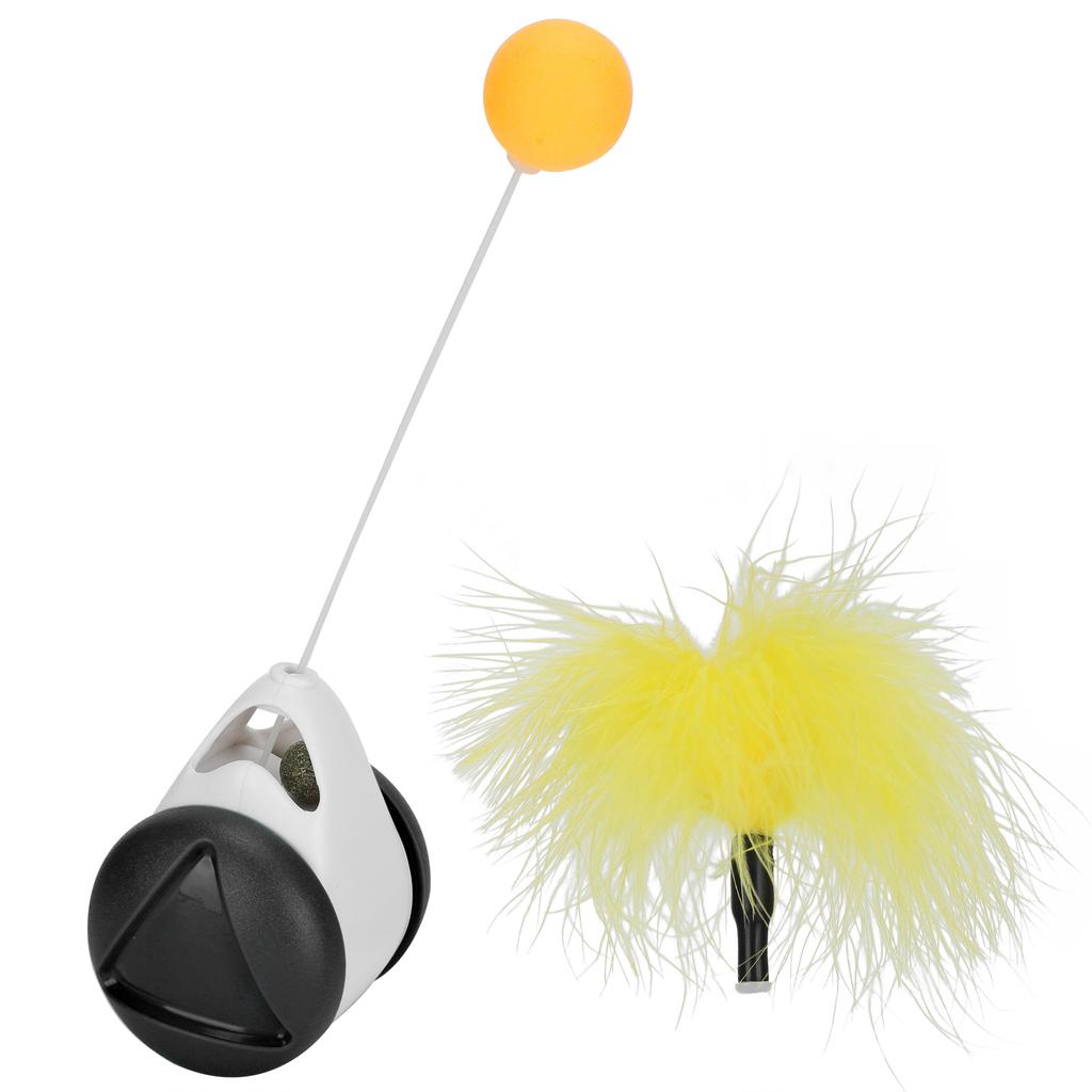 Car Design NonBattery Self Rotating Cat Chasing Toy Pet Interactive Toys with Ball Plume