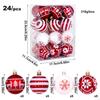 24 Pieces Christmas Balls Ornaments Baubles DIY Xmas Decors Lightweight Hanging for