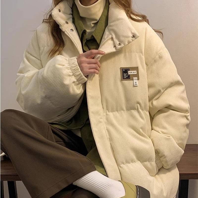 Korean Corduroy Cotton Men Women Winter Thickened Trendy Coats Loose Casual Jackets