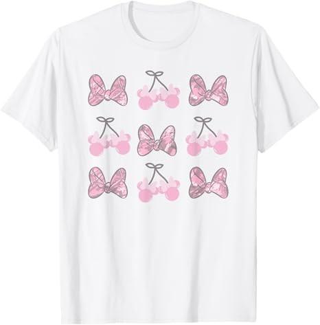 Minnie Mouse Pink Camo Retro Bow Grid TShirt Size S 4xl S