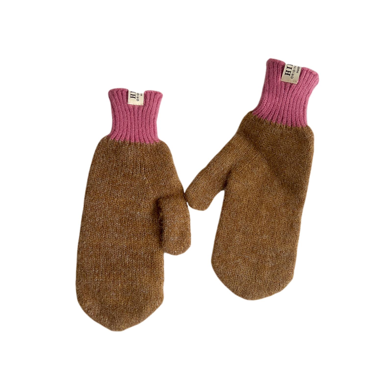 Thicken Gloves Warm Warm Gloves Full Finger Gloves Winter Warm Lining Stylish Handwear for Girl Women