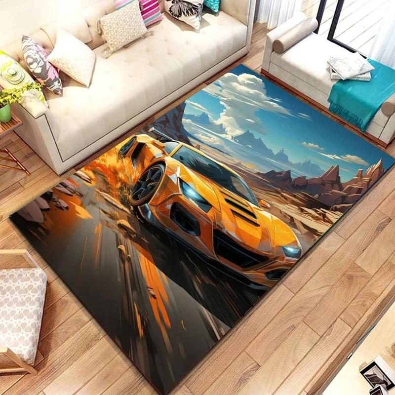 Racing Car Pattern Artwork Rug Bedroom Living Room Cool F1 Carpet for Kitchen Floor Mats Home Decor Non-Slip Floor Pad Mat