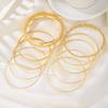 10pcs Set Bohemia Water Ripple Smooth Surface Multi-layer Fold Wear Bangles for Women Exaggerated Personality Jewelry Sets Gifts