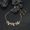 Adjustable Pull-out Bracelet Cat's Eye Stone Petal Stylish Women's Chain Bangle Perfect Gift for 2026 Summer Accessories