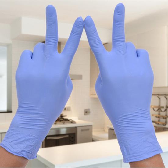 100Pcs Disposable Thick Home Cleaning Elastic Waterproof Kitchen Nitrile Gloves