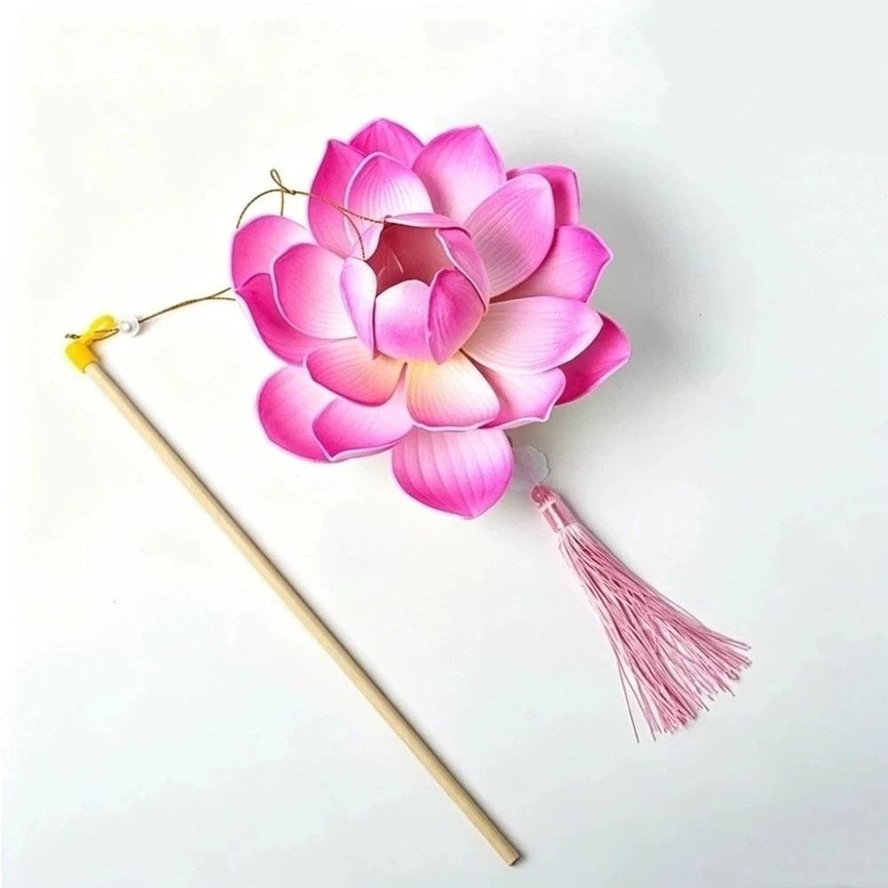 Ancient Style Hand-Held LED Light Elegant Design Mid-Autumn Festival Lantern  Party 20CM Pink