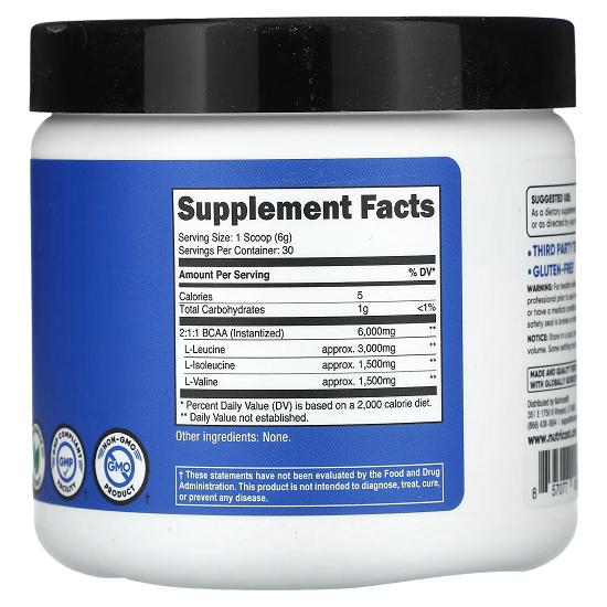 Performance, Bcaa, Unflavored, 6.3 Oz (180 G)