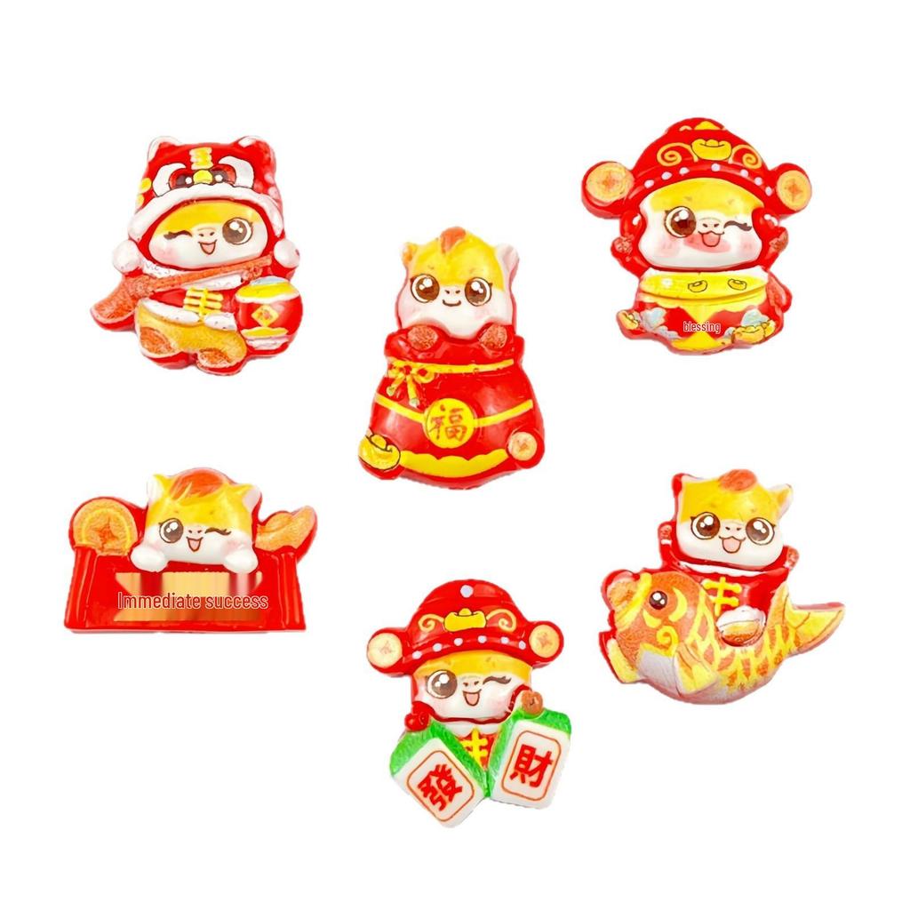 Zodiac New Year Resin Accessories: DIY Hair Clip, Phone Case, Keychain, or Pendant.