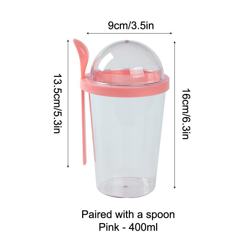 

Breakfast Fruit Oat Yogurt Salad Cup With Lid And Spoon Two-layers Food Storage Bento Box Fitness Fat-Reduced Bowl помаранчевий