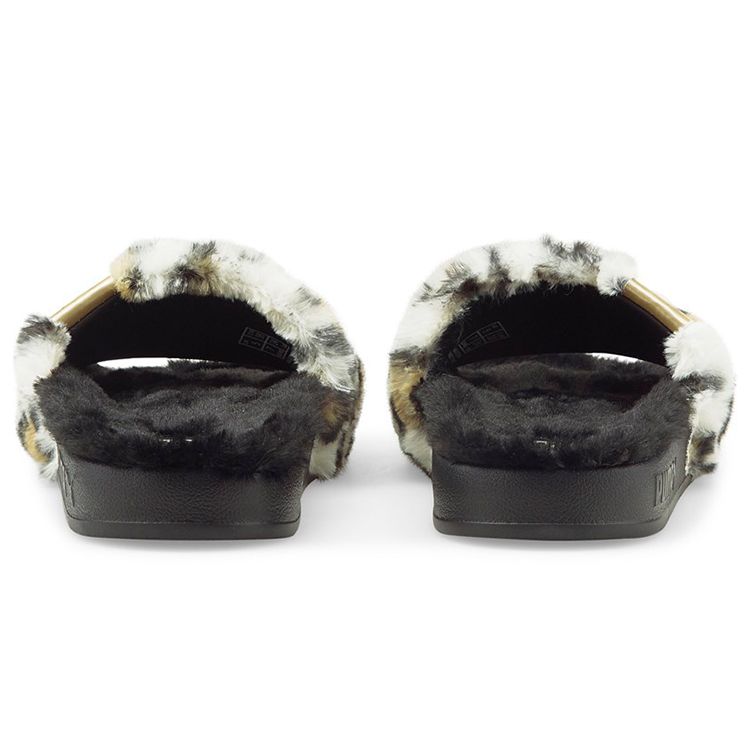 Puma Leadcat 2.0 Thick Sole Outdoor Leopard Print Slide Sandals Women Sandals White 385804-01