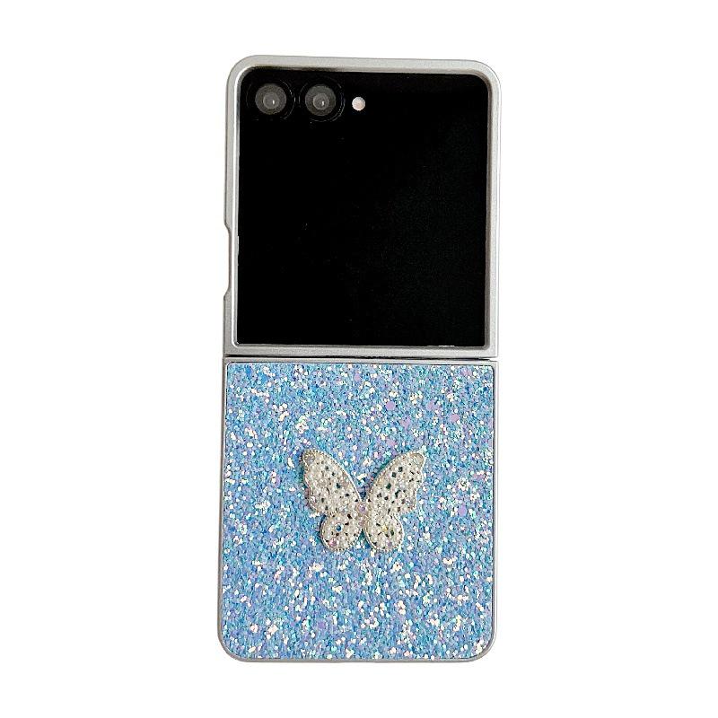 Glitter 3D Flower Samsung Z Flip7 Case with Anti-Fall & Anti-Lost Lanyard
