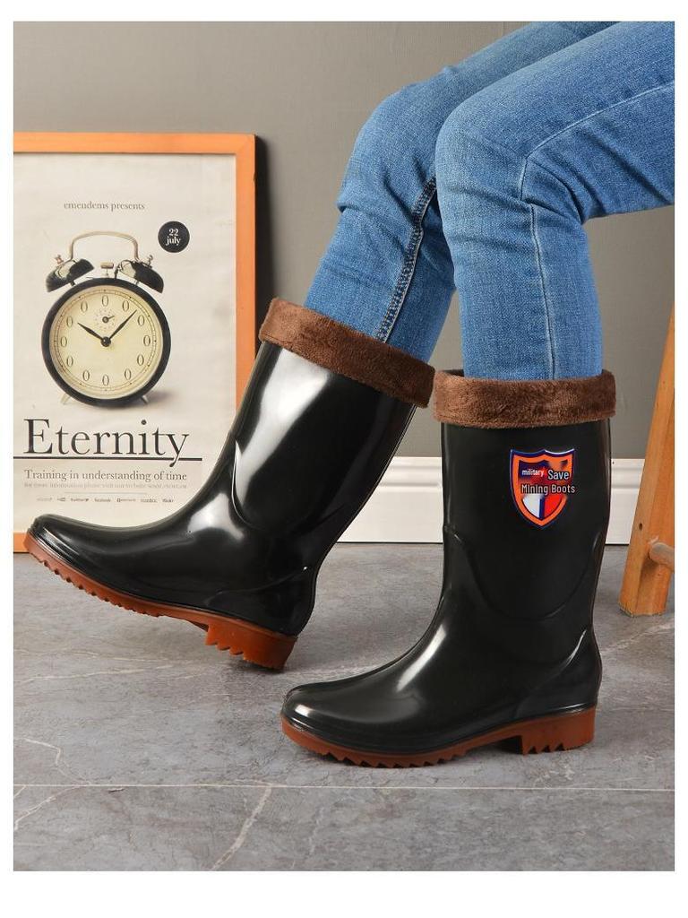 Men's Military Protection Non-Slip High-Top Water & Rain Rubber Shoes