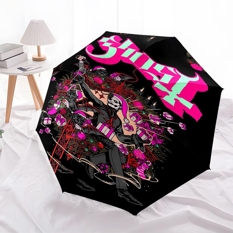 1pc Ghost Christmas Automatic Open, Windproof, Compact Travel Umbrella, Gift for Birthday, Christmas, Business 93014