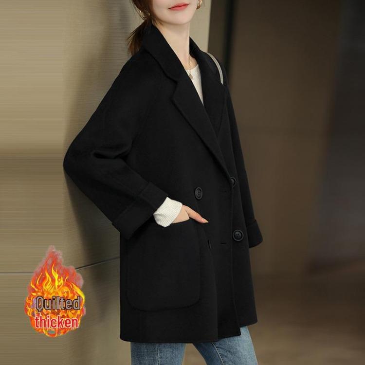 2024 Fashionable Herringbone Wool Coat Autumn Winter Versatile Slim Loose Timeless