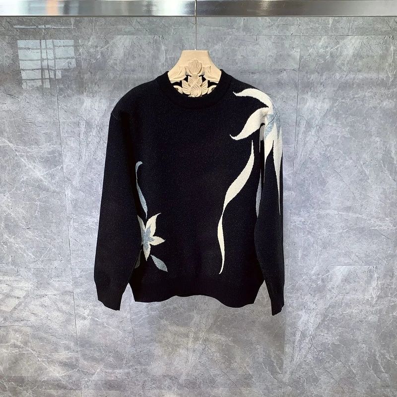 2025 Herbst Winter Neu Kontrastfarbiger Rundhals-Pullover Herrenmode Trend Vielseitiges Freizeit-Oberteil